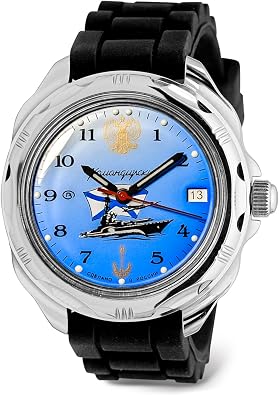 VOSTOK | Komandirskie Navy Commander Russian Military Mechanical Wrist Watch | Fashion | Business | Casual Mens Watches | Model 211139 Black Resin Band B