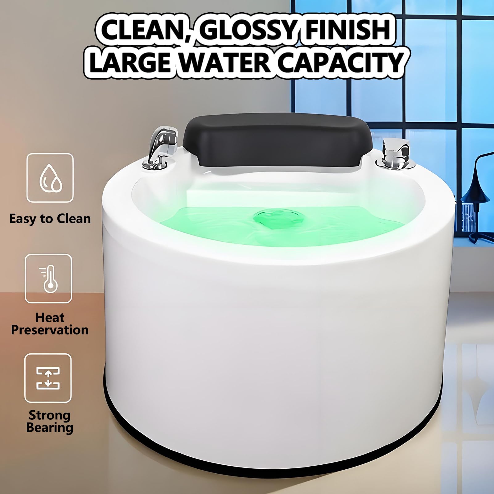 Vasca per Pediluvio in Acrilico a Immersione, Vaschetta Portatile per Idromassaggio Plantare, Temperatura dell'Acqua Regolabile (Calda/Fredda), Massaggio a Getto d'Acqua