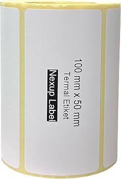 100x50 mm Termal Etiket, Barkod/Adres/Kargo Termal Etiketleri, Zebra ve Di er Yaz c larla Uyumlu