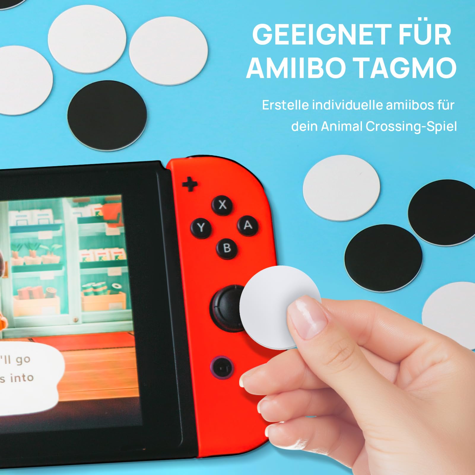 20 sztuk NFC Tags, karty NTAG215 NFC, 25 mm samoprzylepne naklejki NFC z TagMo i Amiibo