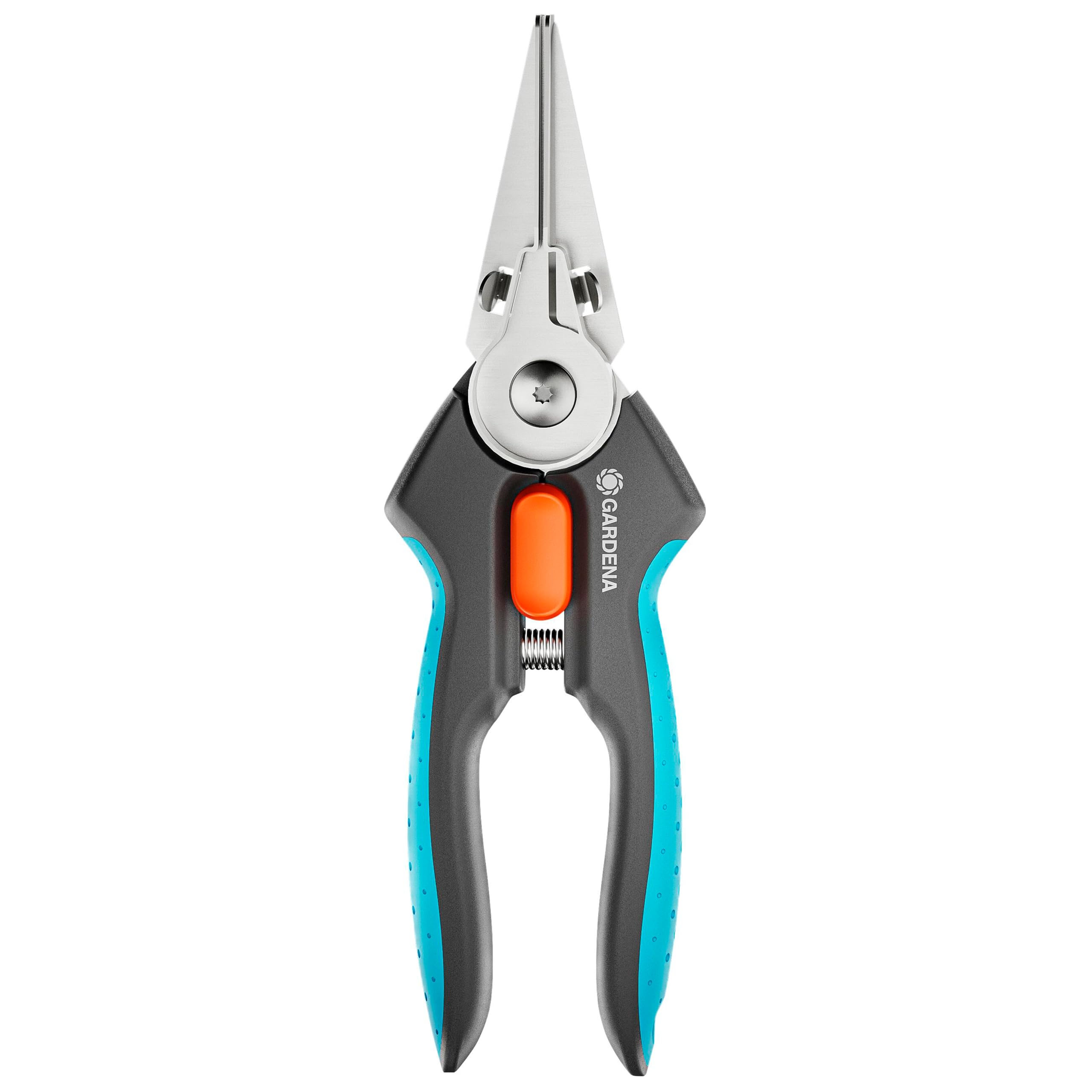 Gardena GripCut: Stainless Steel herb Scissors with Clever gripping Function, Precisely cuts and Holds Herbs at The Same time, 45 mm Blade, with one-Handed Safety Lock (12213-20)