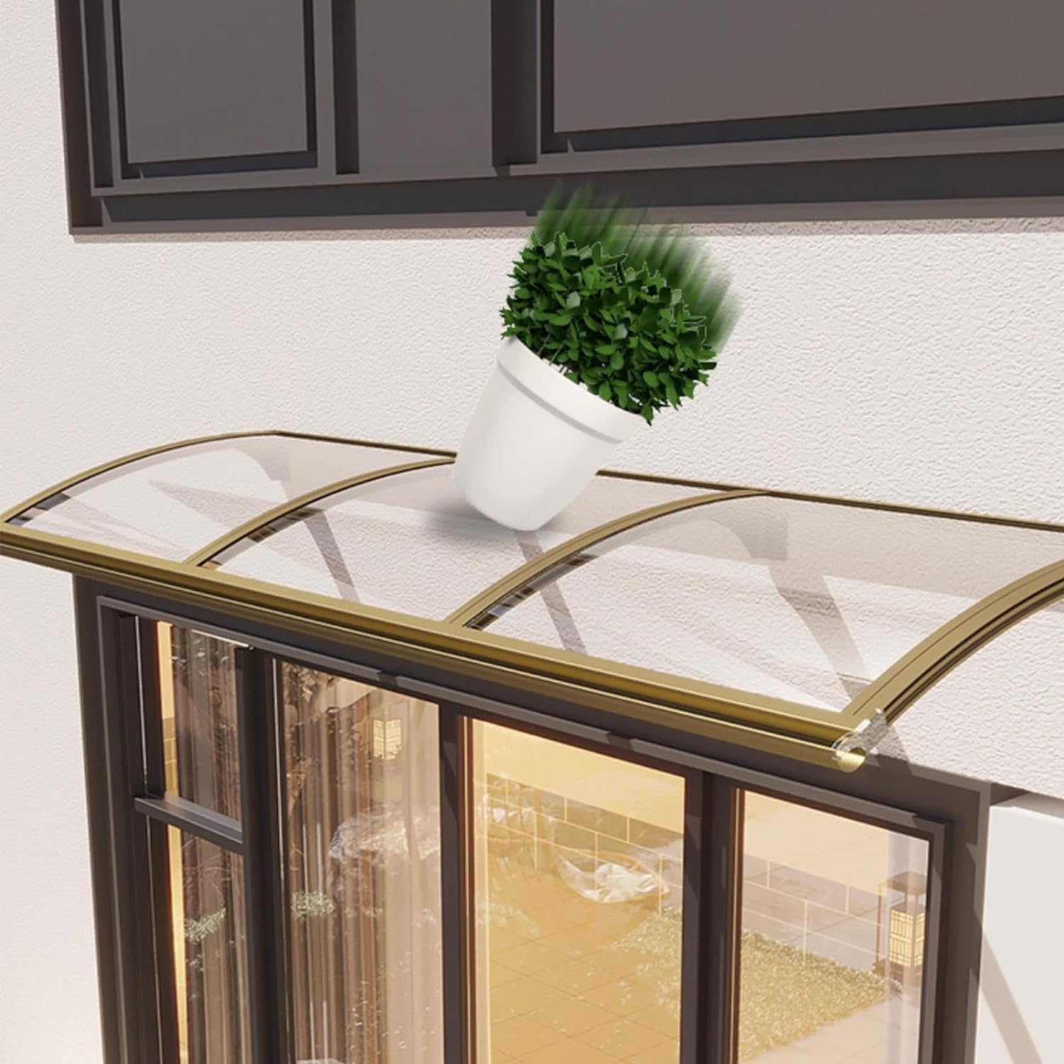 Store de porte et fenêtre en polycarbonate pour garder votre entrée au sec en hiver