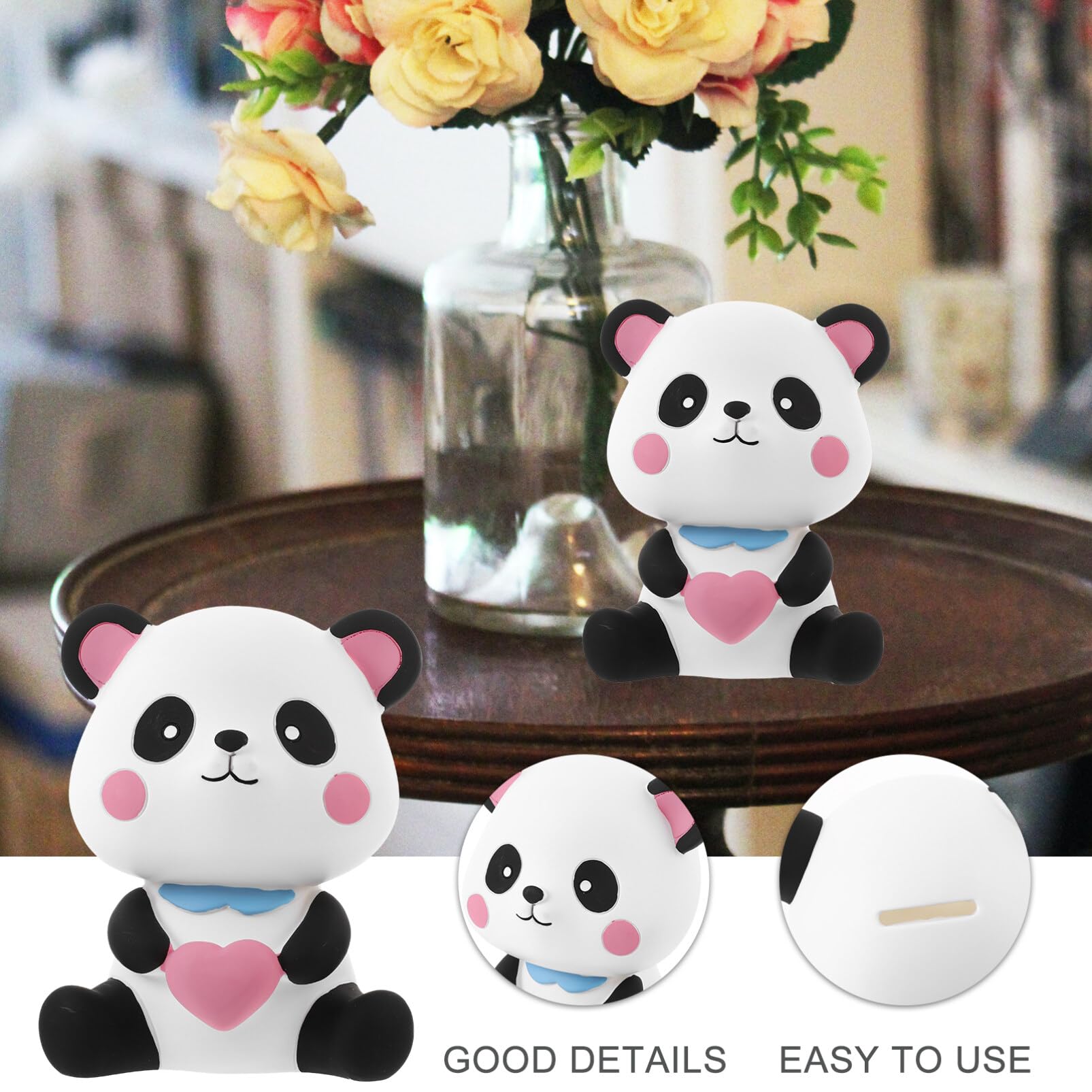 Zerodeko Bonita Alcancia de Panda, Inastillable, Hucha de Panda, Hucha de Animales, para Niños y Niñas, Decoración del Hogar