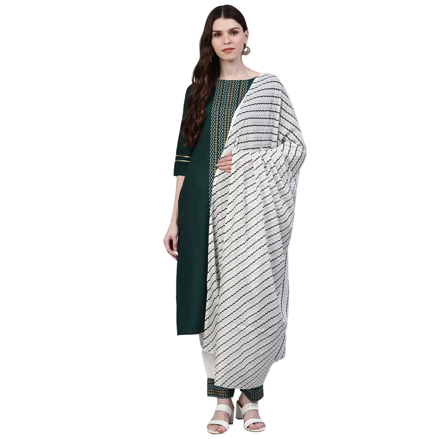 Stylum Women’s Printed Cotton Straight Kurta Pant With Dupatta Stylum Women’s Printed Cotton Straight Kurta Pant With Dupatta