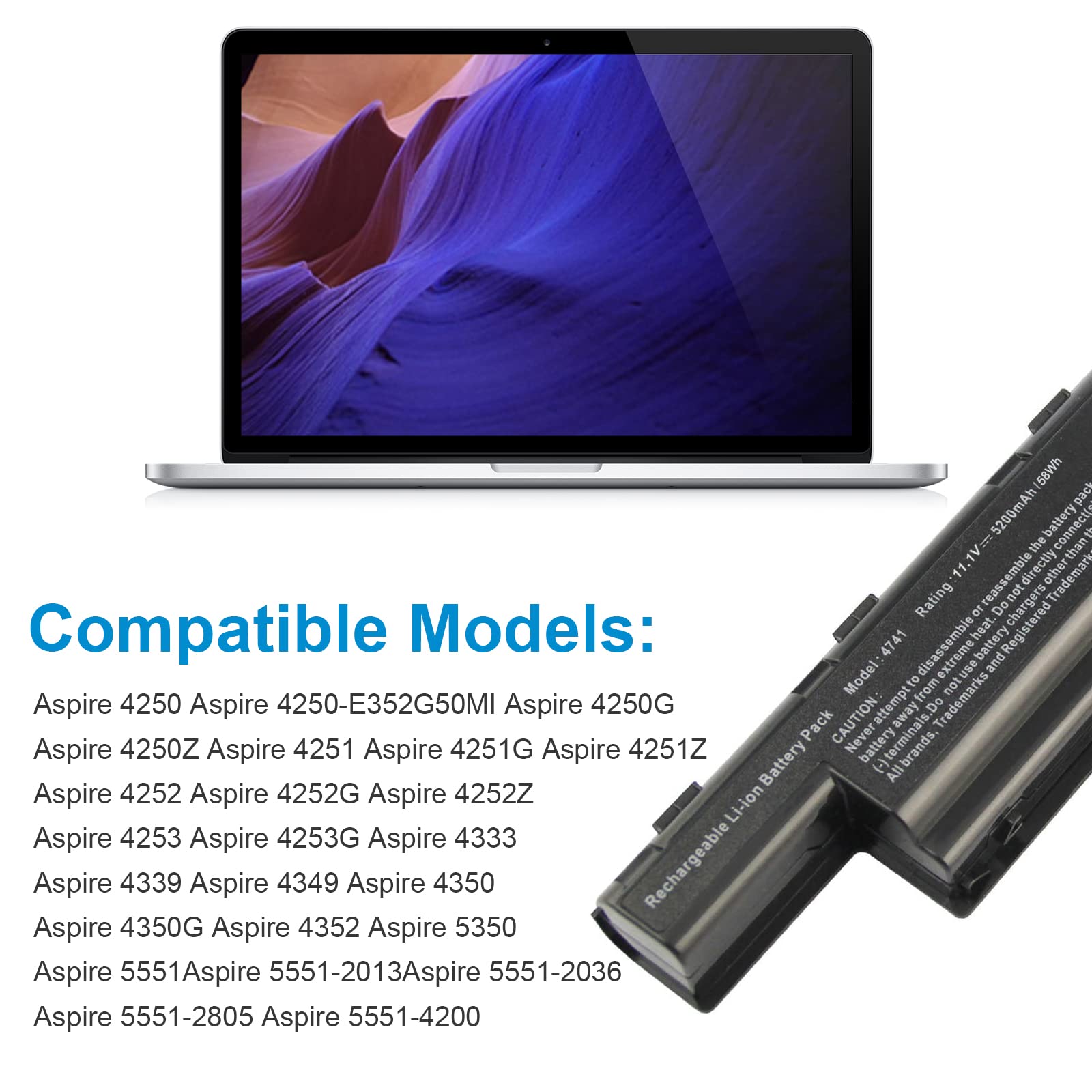 ASUNCELL 11,1 V 5200 mAh portátil batería para Acer Aspire 4551 Acer AS10D31 AS10D51 AS10D56 AS10D75 AS10D81 AS10D61 AS10D41 AS10D73 AS10D71 AS10D3E Aspire 5250 5733z 5750 7741 5733 5755 5253