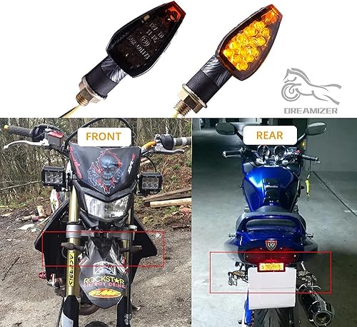 Miniatura 8 de DREAMIZER 4 unids Universal Motocicleta LED Señales de Giro Luces Delanteras Luces Luces Indicadoras Parpadeadores Parpadeadores Luz ámbar para