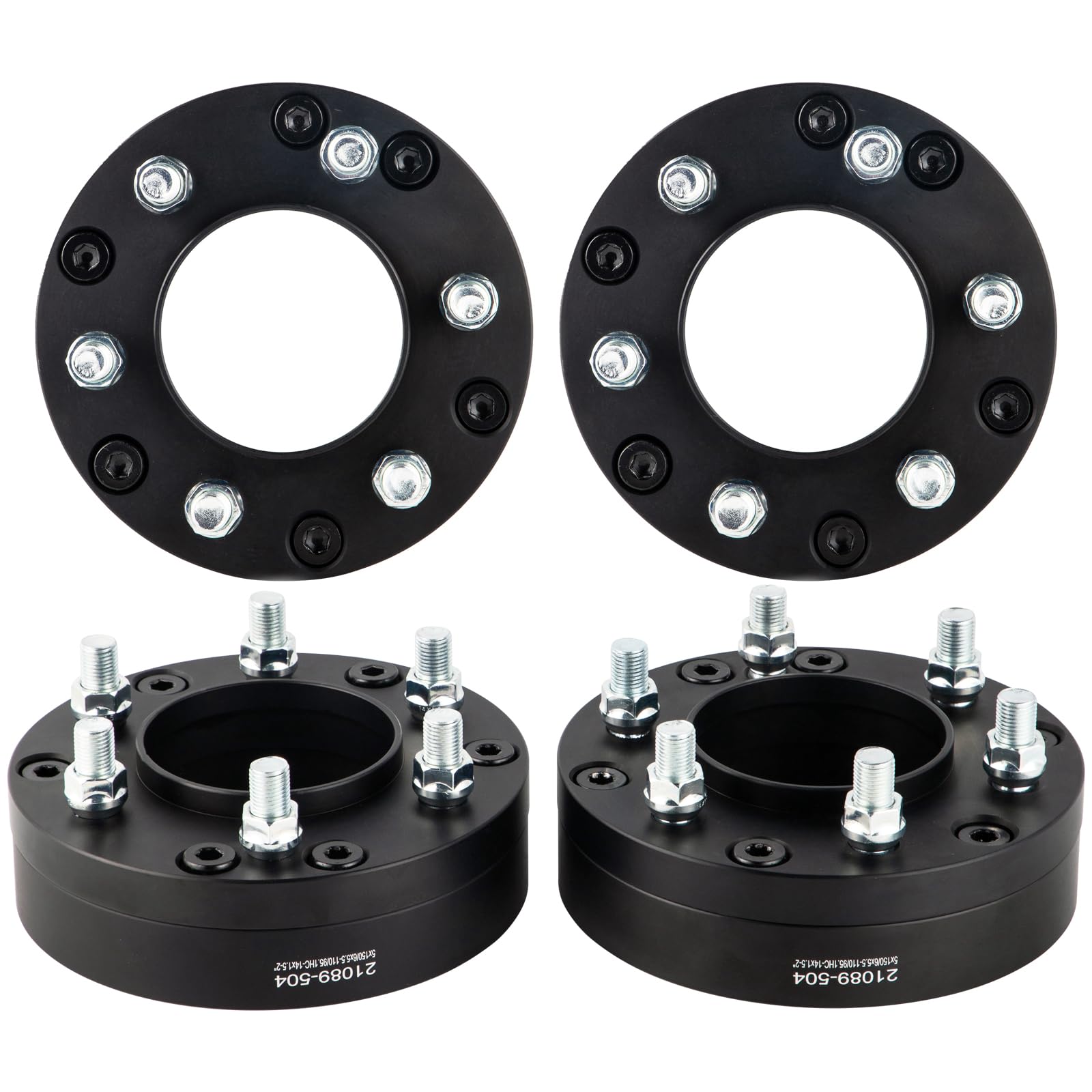 VLAOSCHI Black Forged 5x150 to 6x5.5 Hubcentric Wheel Adapters 2 Inch 110mm to 106mm Hub Bore Compatible with Toyota-Lexus 5x150 Vehicle to 6 Lug