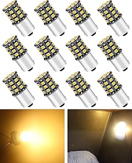 ALOPEE 1156 LED Bulb Soft Warm White 1141 LED Bulb DC 12V 1156 Bulb Replacement for 1156 7506 1141 1003 RV LED Lights Interior Camper Light Bulbs Trailer Boat RV Light Bulbs 2835 33SMD, Pack of 12