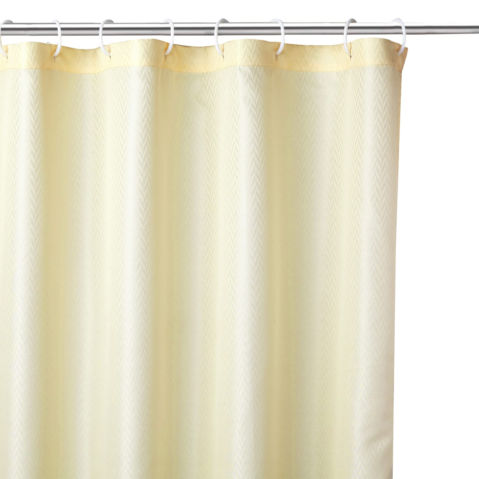 Encasa XO Luxury Jacquard Shower Curtain ZZ Cream 72x72 in, W 72" x L 72" (1 Panels) - Image 2