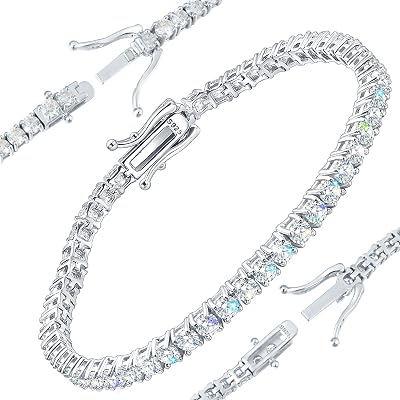 Gem's Beauty 2-6.5mm Moissanite Tennis Bracelet for Women mens Bracelets Gifts Diamond Tennis Bracelet Gifts
