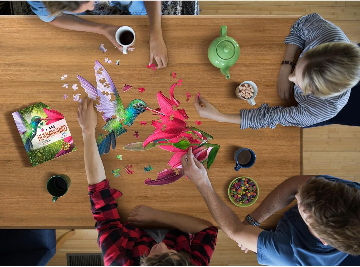 Madd Capp I Am Hummingbird 300-Piece Bird-Shaped Jigsaw Puzzle , Multicolored