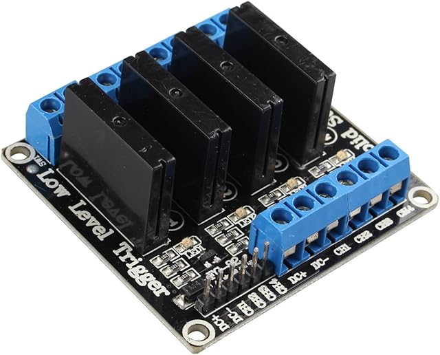 HALJIA 4 Channel 5V Solid State Relay Module With Resistive Fuse Compatible with Arduino Uno Duemilanove MEGA2560 MEGA1280 Raspberry Pi ARM DSP PIC