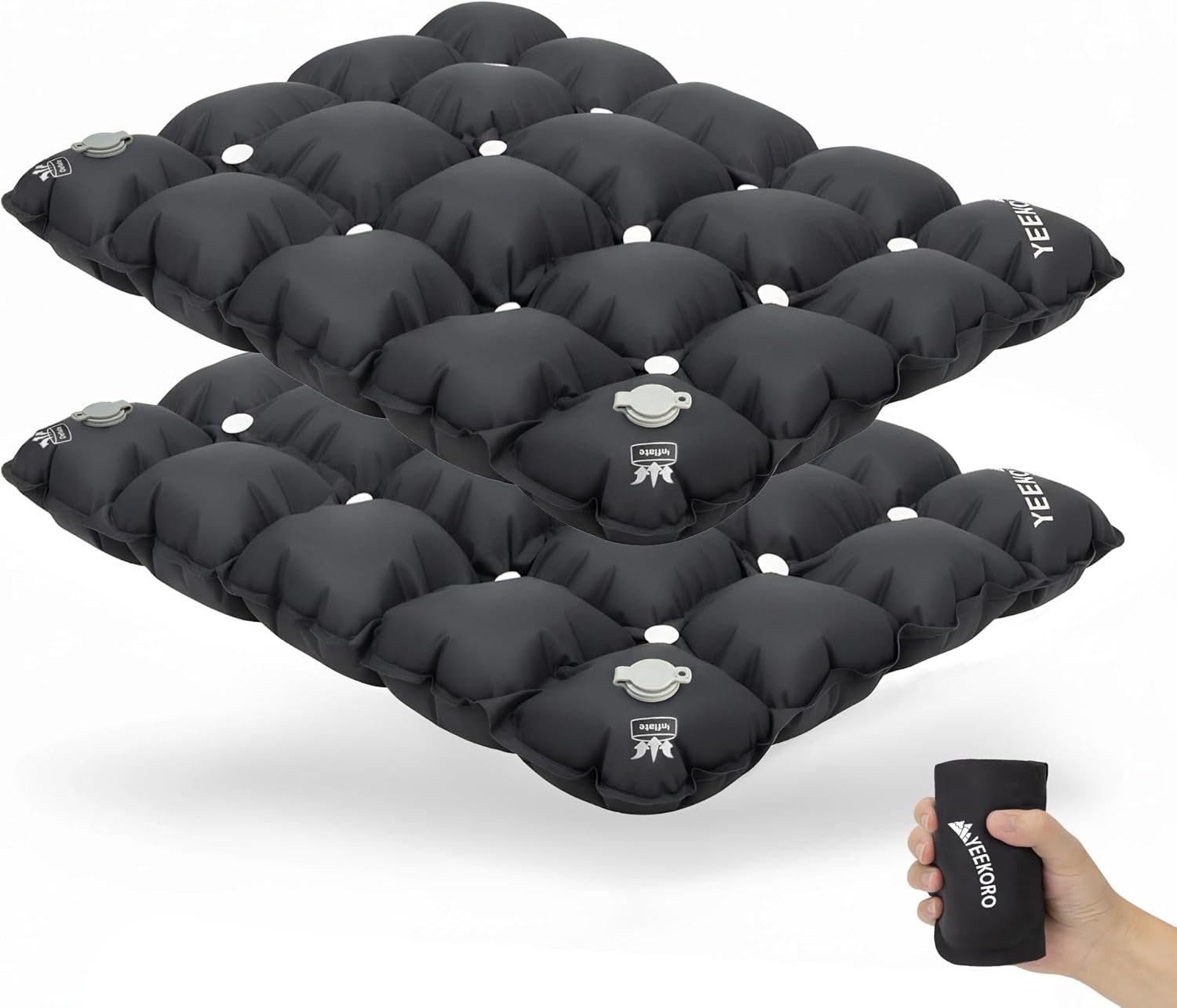Inflatable Seat Cushion, Porous Design Sitting Pad, Air Seat Cushion, Portable Seat Cushions for Airplane Wheelchair Office Camping
