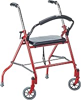 Vista 1 de Andador de dos ruedas con asiento, de Drive Medical, 1239RD, Universal, Rojo, 1, 1