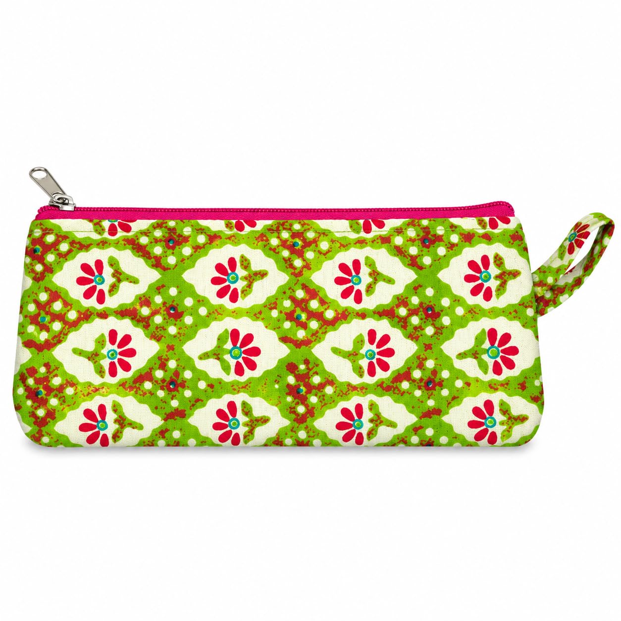 MKDP Store Wallet for Women | Stylish Cotton Purse for Women | Single Zip Wallet | Cash, Cards & Coins Holder | Lightweight Floral Wallet for Daily Use | Light Green 20 x 8 cm-image-44