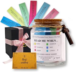 Bible Verse Jar (KJV), Christian Gifts For Women/Men, Read Me When Bible Verse for Mom/Dad - Prayer Jar with Scriptures for Sisters Besties, Religious Graduation Birthday Gift