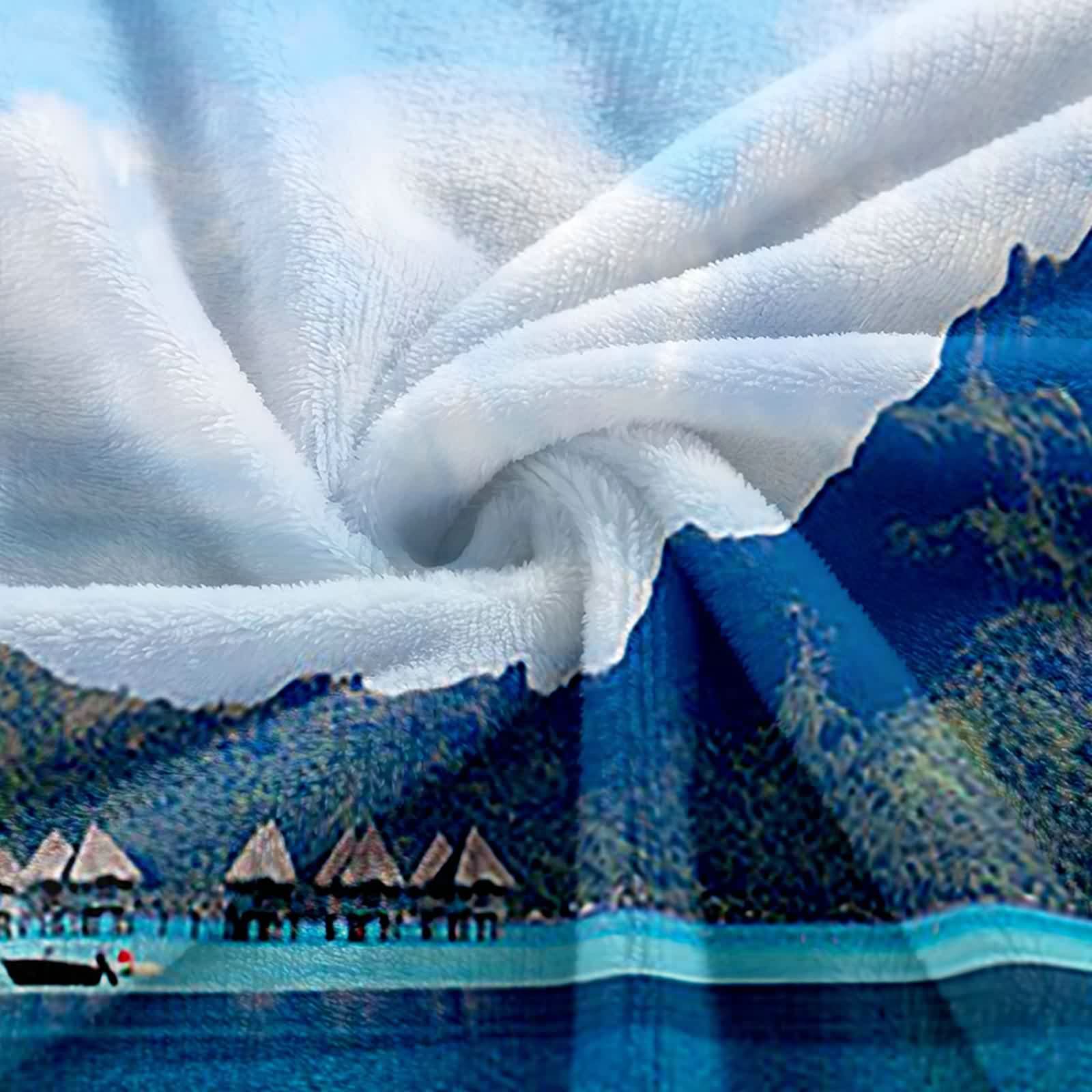 Aeici Couverture Polaire, Couvertures Polaires en Flanelle Couverture 180x200 cm Mer Montagne Cocotier Couverture de Canapé Cadeau pour Adultes et Enfants