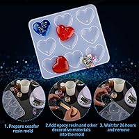 Vista 5 de WILLBOND Molde de resina de corazón de San Valentín, moldes de silicona de resina de corazón para regalo de San Valentín, regalos de fiesta
