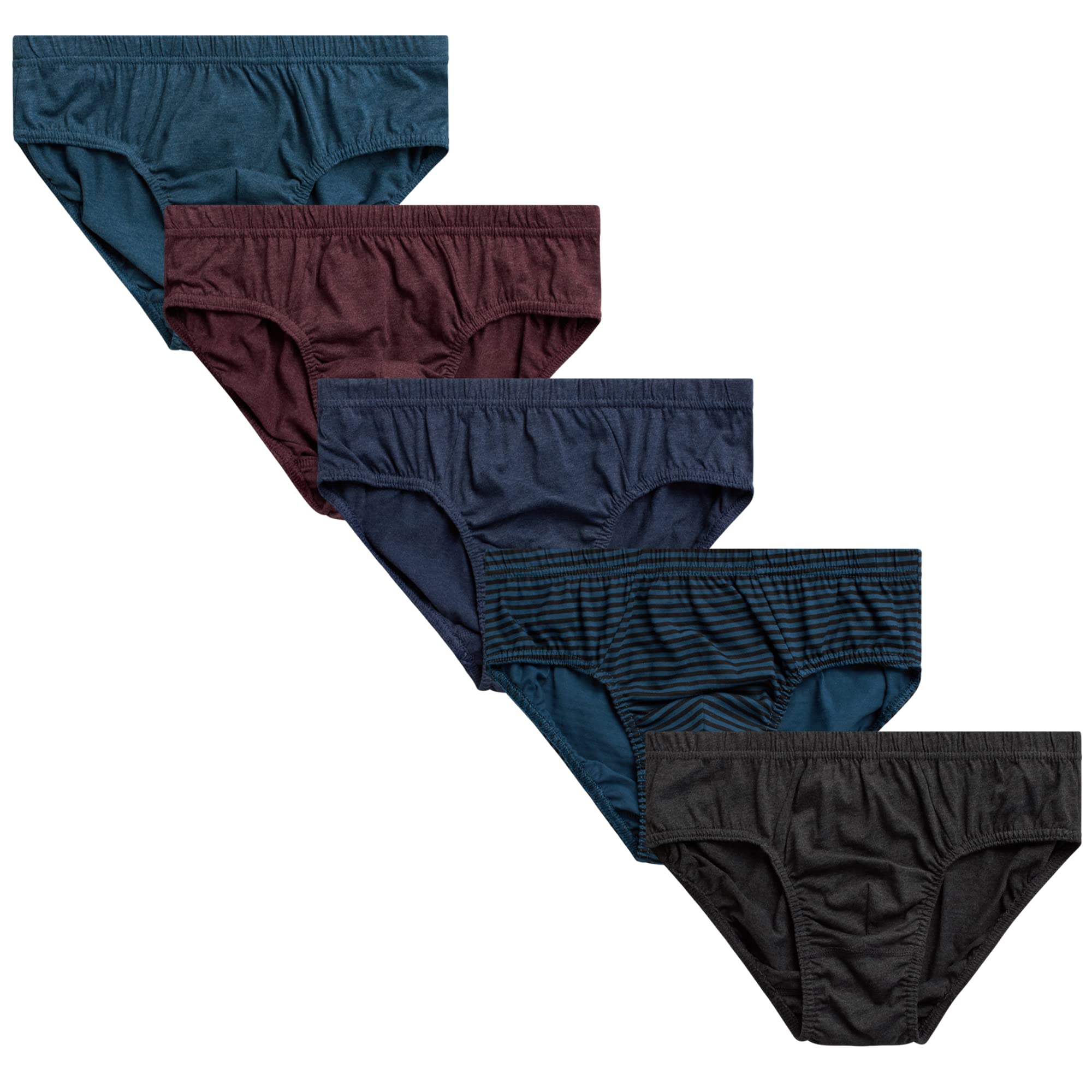 Van HeusenLow Rise Mens Briefs -5 Pack Tag Free Soft Cotton Stretch Underwear with Supportive Contour Pouch