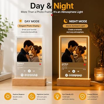 Personalized Gifts for Women Men - Acrylic Spotify Song Plaque - Spotify Plaque Custom Photo Gifts for Boyfriend Girlfriend - Customized Gifts for Him Her
