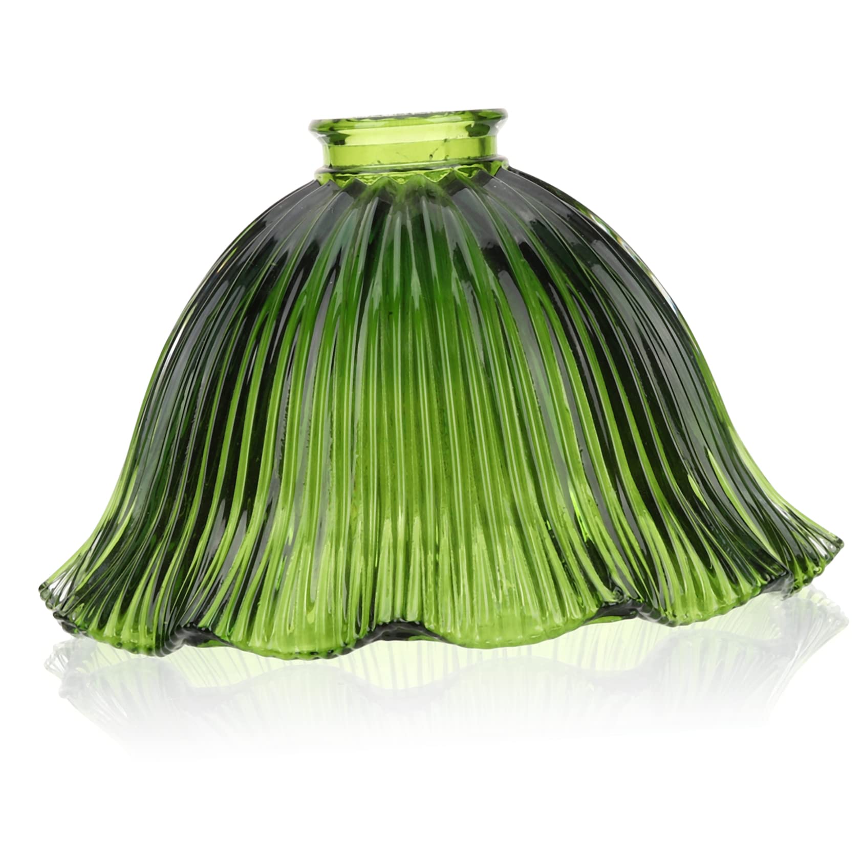 Abat-jour en Verre Vintage Vert pour Lustre et Applique Intérieure