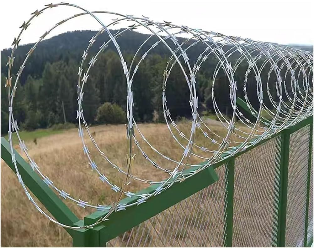 Podwójna helikalna linia drutu płotowego Ocynkowany drut kolczasty z podwójnym spiralnym drutem ogrodzeniowym, 10 m
