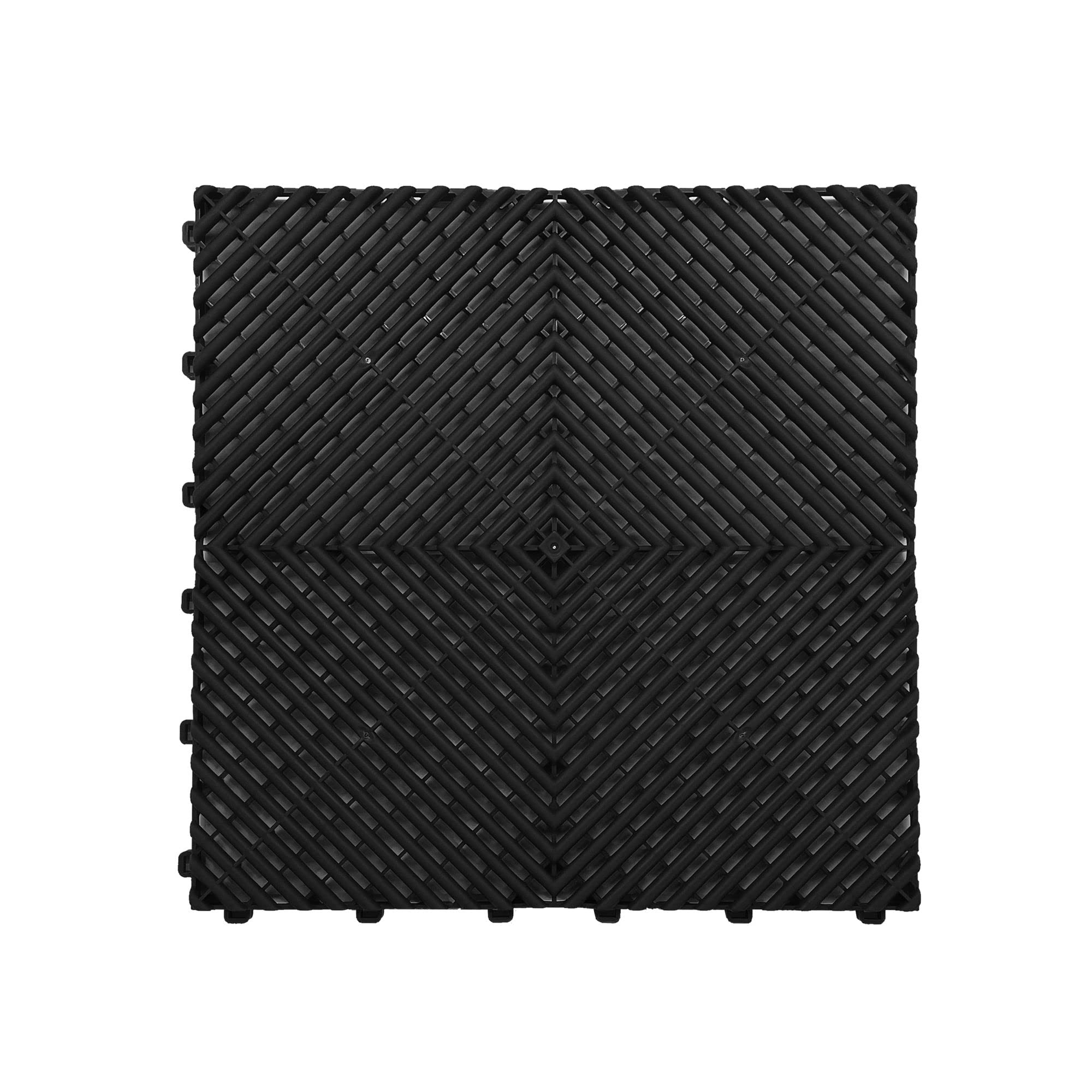 Nicoman Durable Garage Saunas Marquee Hot Tub Outdoor Camping Floor Tile | Drainage Channels, Heavy Duty |Black (4 TILES)