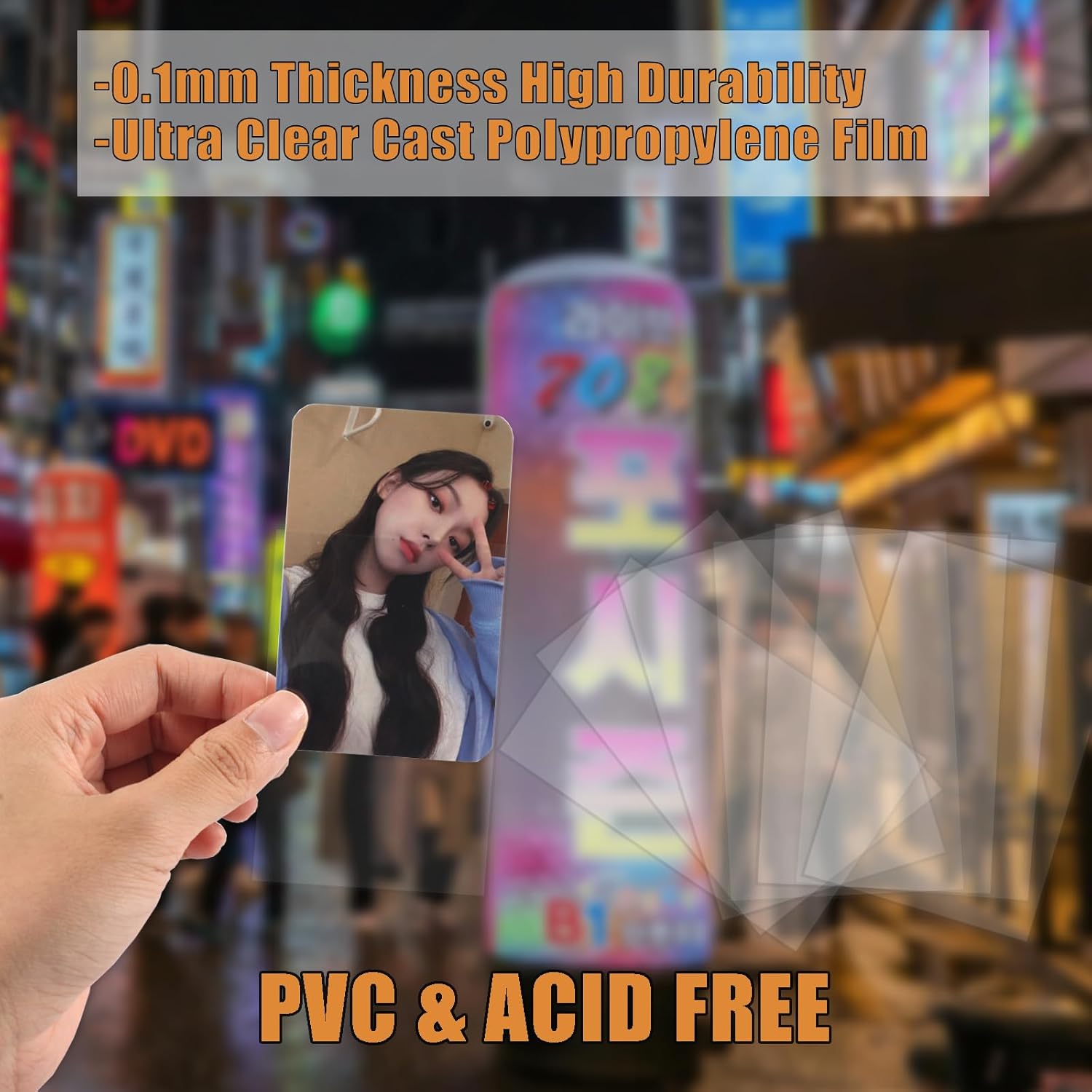 300 Pcs Kpop Photocard Sleeves Card Sleeves PVC and Acid Free for Trading Cards Standard Kpop Photocards (58x89mm)