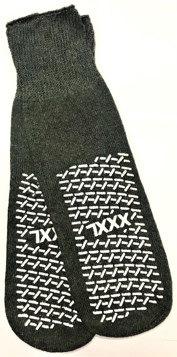 MediCounter 6 Paar Doppelprofil-Socken, bariatrische Hausschuhe, Fallschutz, größere, breitere, längere Socken, wie von NHS verwendet, Grau (6 Paar), grau, 12/15 UK Wide