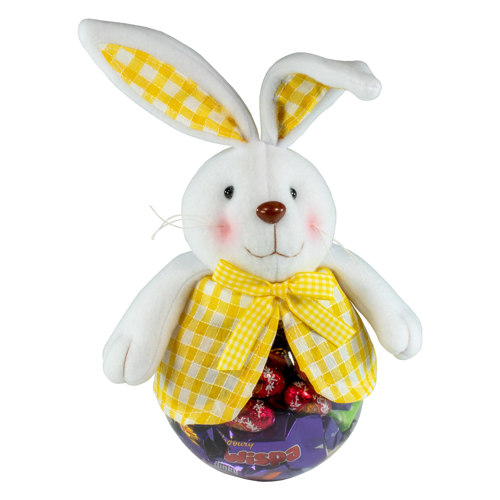 Design By Violet Transparent Plush Easter Bunny Treat Jar Present Easter Egg Chocolate Gift Novelty