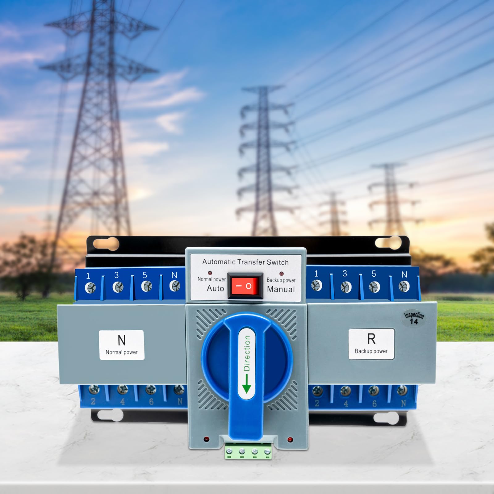 Interruttore di priorità di rete per camper – fotovoltaico Dual Power Commutatore automatico 63 A 4P SLS, alimentazione di emergenza, guida DIN