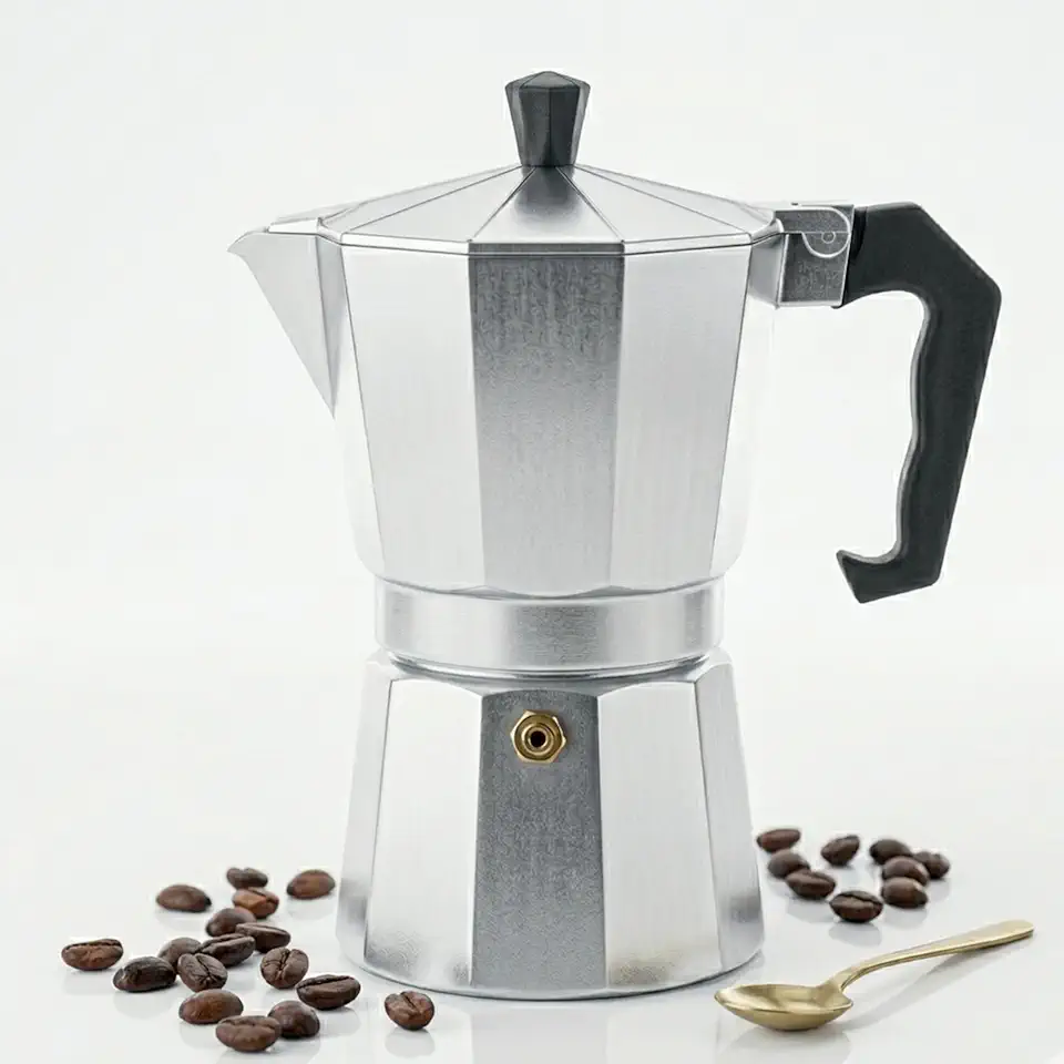 Cafeteira Italiana Moka Expresso 9 Xícaras Manual Aço Inox 450ml Chaleira De Fogão Prática E Segura Alumínio Prata Bencurata