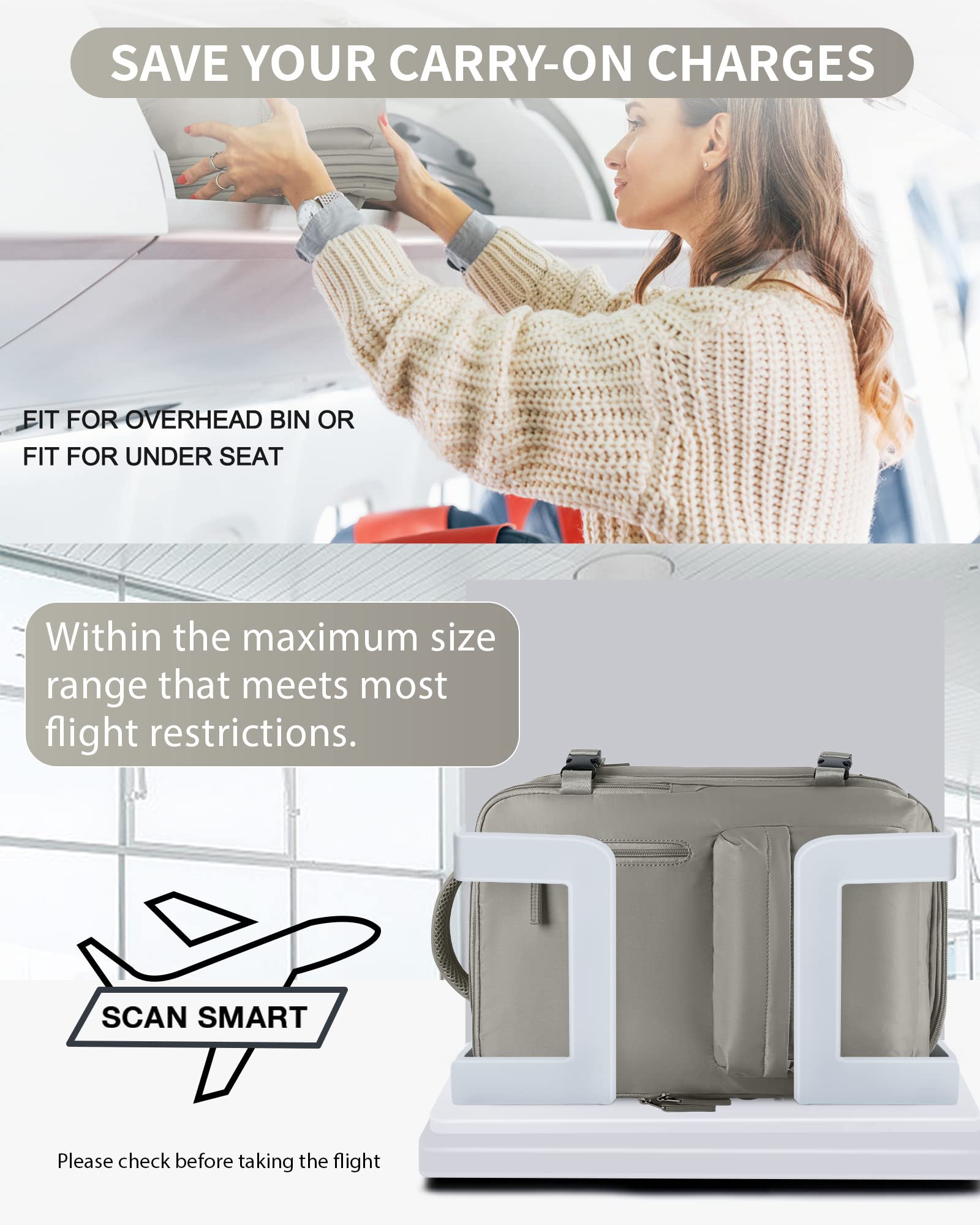 BJLFS Borse da Cabina per Ryanair 40×20×25 Bagaglio a Mano Easyjet 45×36×20 Borsa Zaino da Viaggio, Zaino da trekking,Zaino Casual per laptop da 14 pollici per scuola