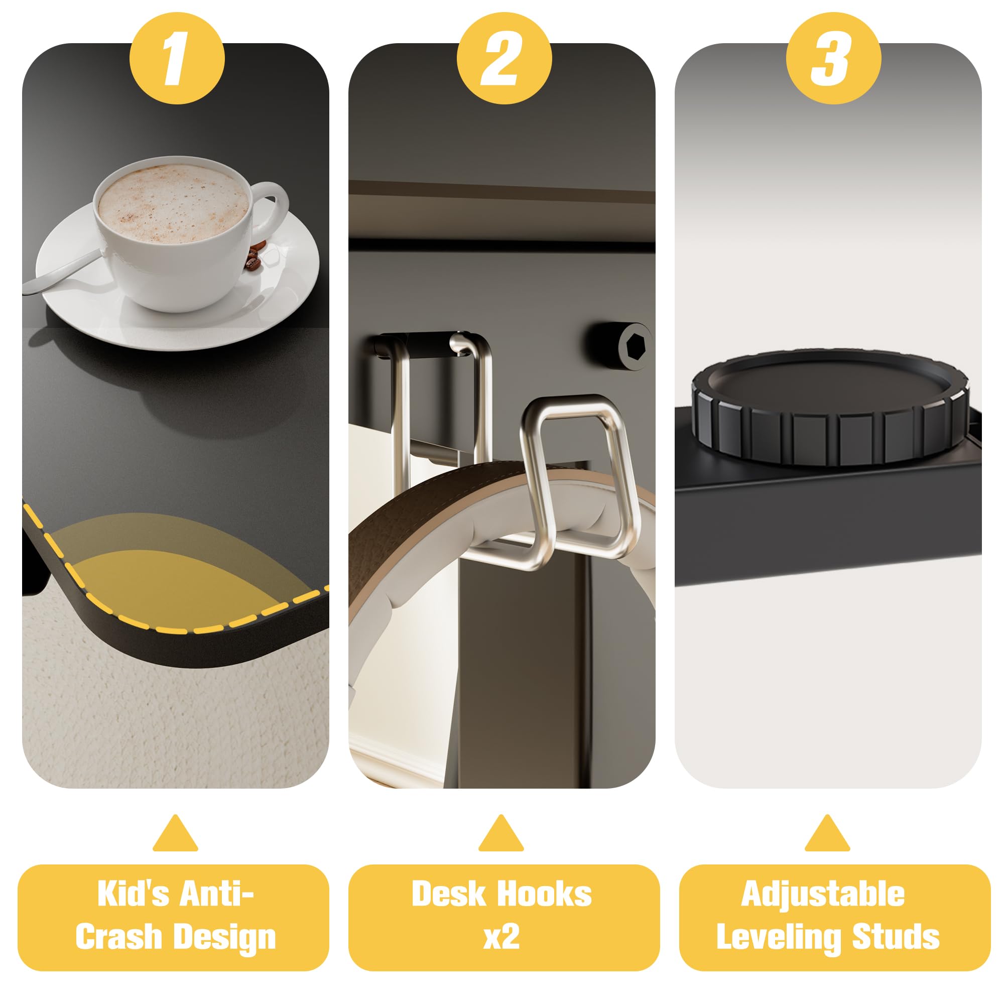 ERGOMAKER Electric Height Adjustable Standing Desk 170x60cm (66.9"x23.6"), Sit Stand Desk with Splicing Top for Home Office (Black Frame, Black Desktop)