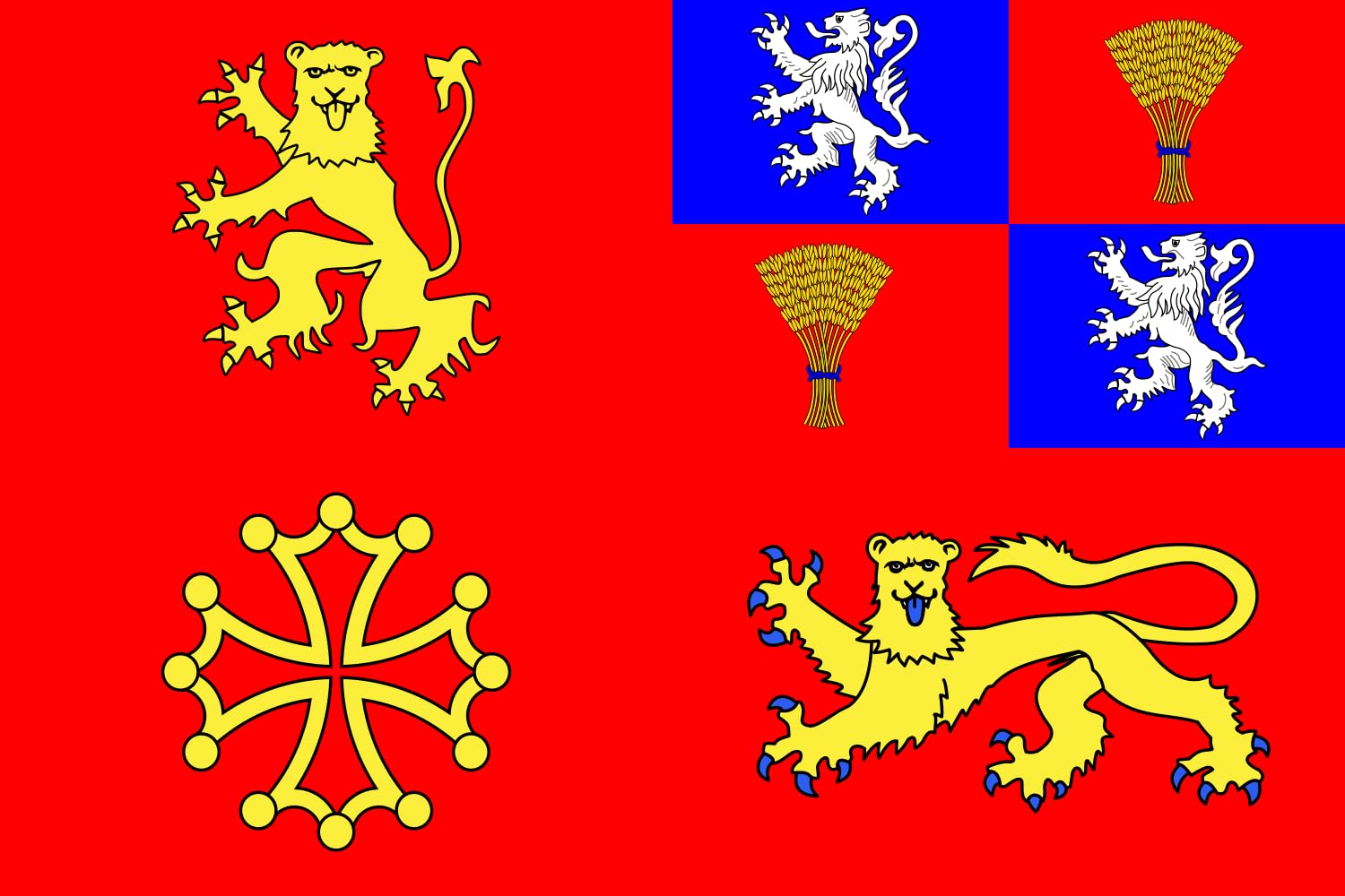 Drapeau Tarn-et-Garonne pavillon tissu résistant grand format 90x150