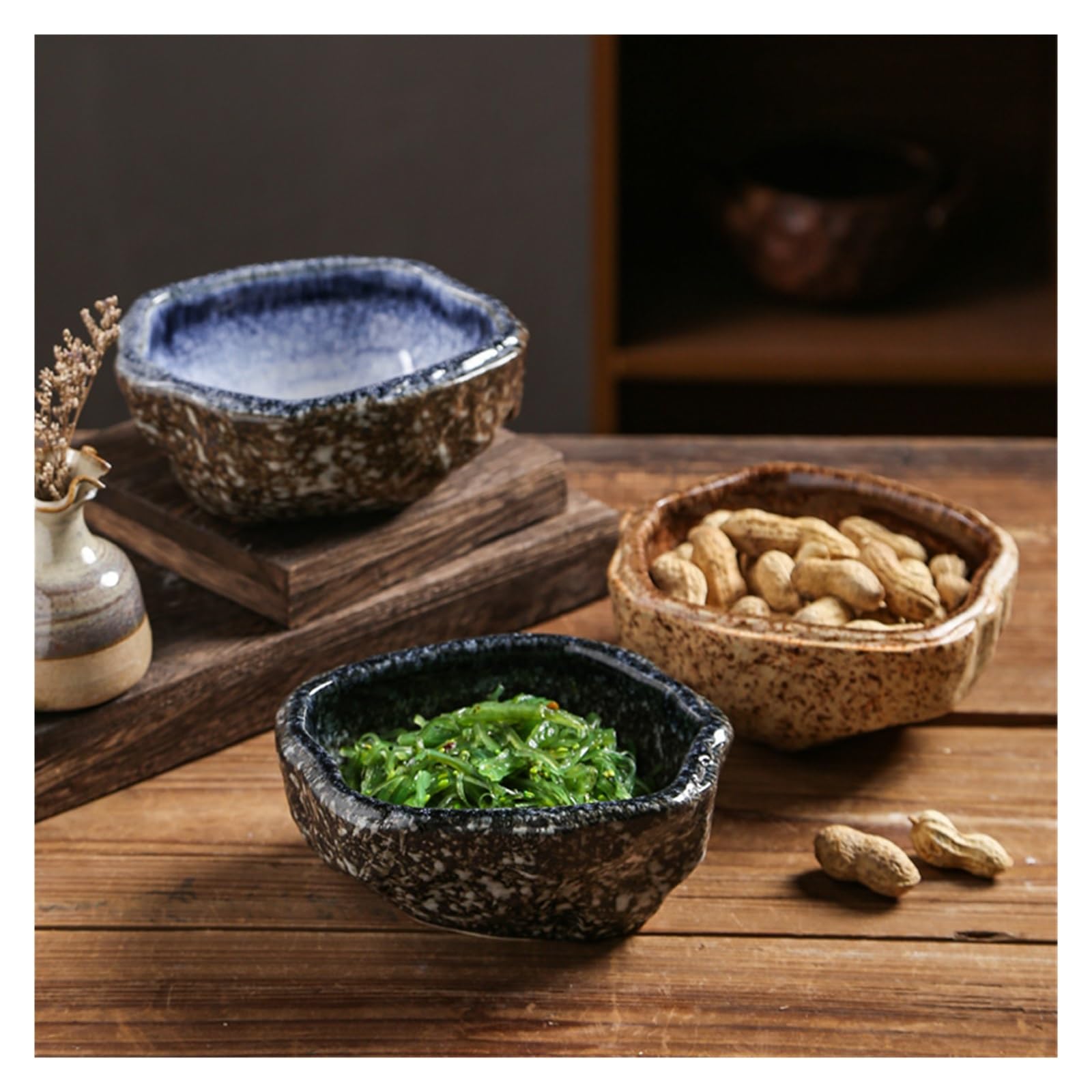 Plato para Aperitivos, recipientes para Aperitivos, Estilo Retro, para Restaurante, Cuenco de cerámica Creativo, Cuenco para ensaladas, Frutas, Cuenco para Post(C)