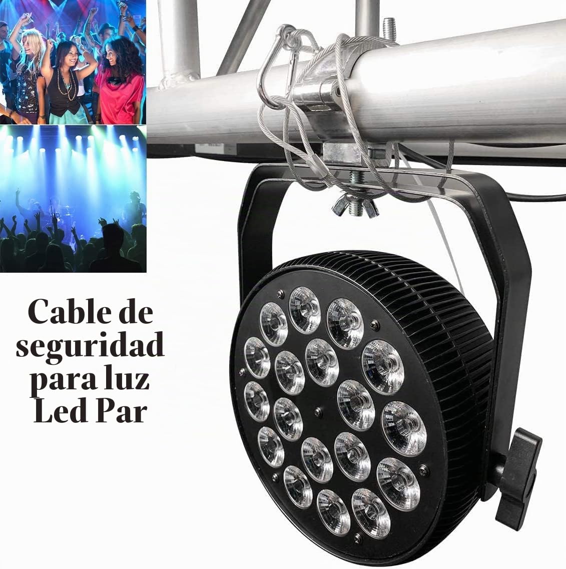 Cables de seguridad de 32 pulgadas, paquete de 20 cables de seguridad de acero inoxidable con bloqueo de mosquetón, iluminación de prevención de caídas, cable de seguridad para iluminación de