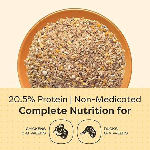 Miniatura 4 de Scratch and Peck Feeds Organic Starter Mash Chick Feed - 10 libras - 20.5% de proteína, proyecto verificado sin OMG, alimento para pollitos