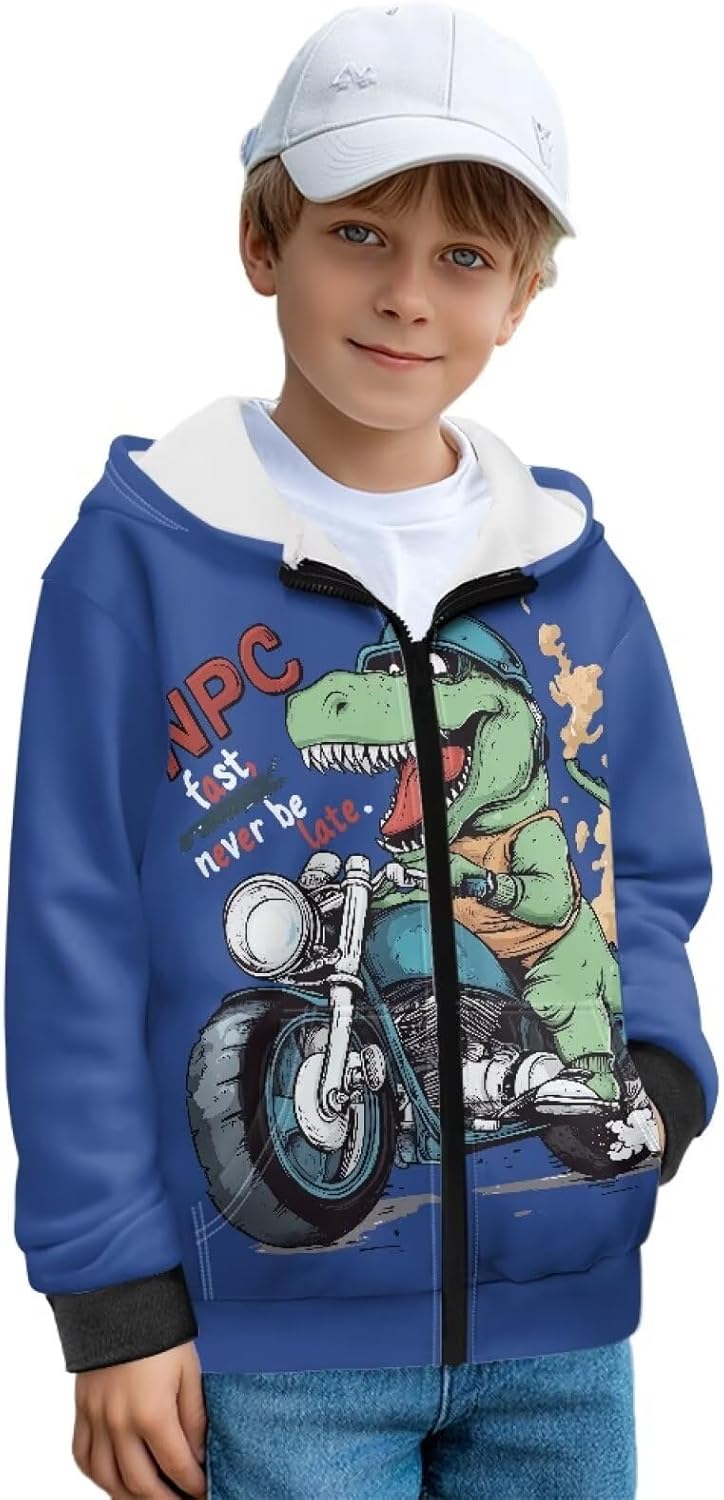 Kids Fluffy Fleece Hoodie Zip-Up Pullover Fuzzy Sweatshirt with Pockets for Fall Winter Sweatshirts for Girls Boys