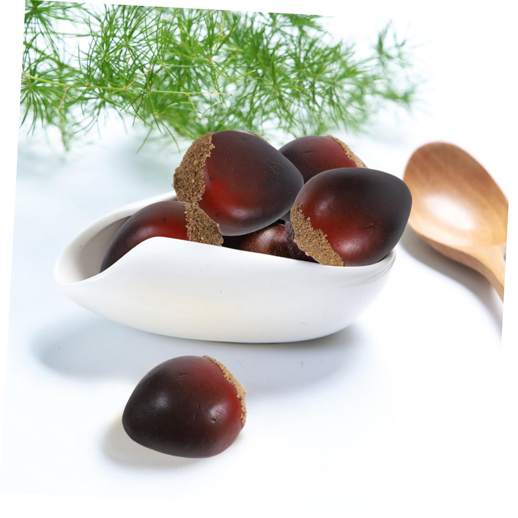 Alipis 5 Juegos Castaña De Espuma Apoyo De Frutas Falsas Castañas Falsas Modelo De Castaño Artificial Hielo Falso Real Nueces Artificiales para El Hogar Modelo De Comida Coffee 30 Uds * 5