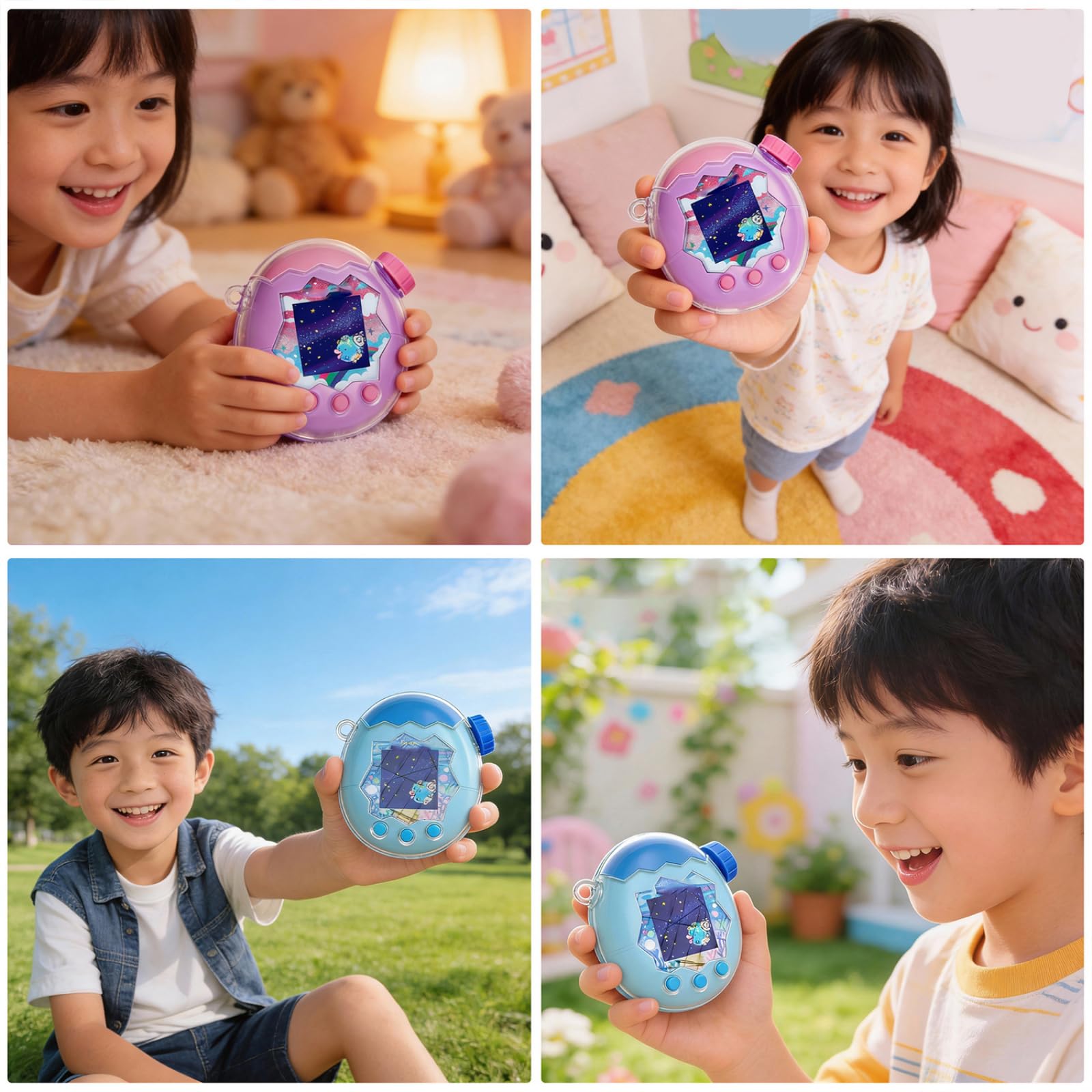 Per Tamagotchi Paradise Console di gioco Custodia rigida per PC Anticaduta Custodia protettiva trasparente Accessori per giochi antiscivolo (Trasparente)