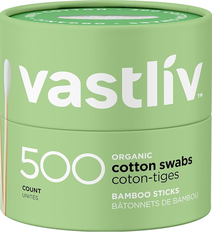 Hastes de Algodão Vastliv com Hastes de Bambu, 500 Unidades