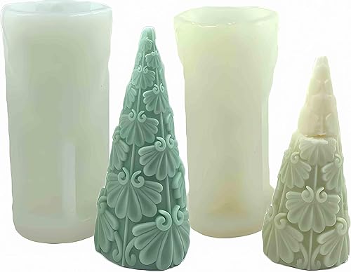 Miniatura 1 de 2 moldes para velas de árbol de Navidad, hecho a mano, molde de adorno para velas de cera, jabón, manualidades, pastel, chocolate, decoración del