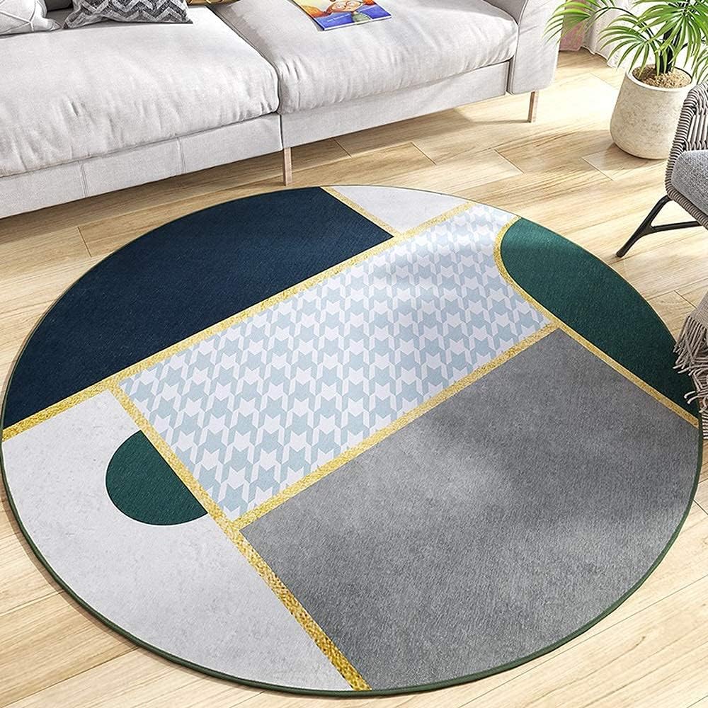 Foyer Living Room Floor Mat Good Care of Hairless Carpet Entrance Mat at The Entrance Bathroom Non-Slip Wear-Resistant Floor Mats Round Carpet Computer Swivel Chair Hanging Ba, Medium, Blue