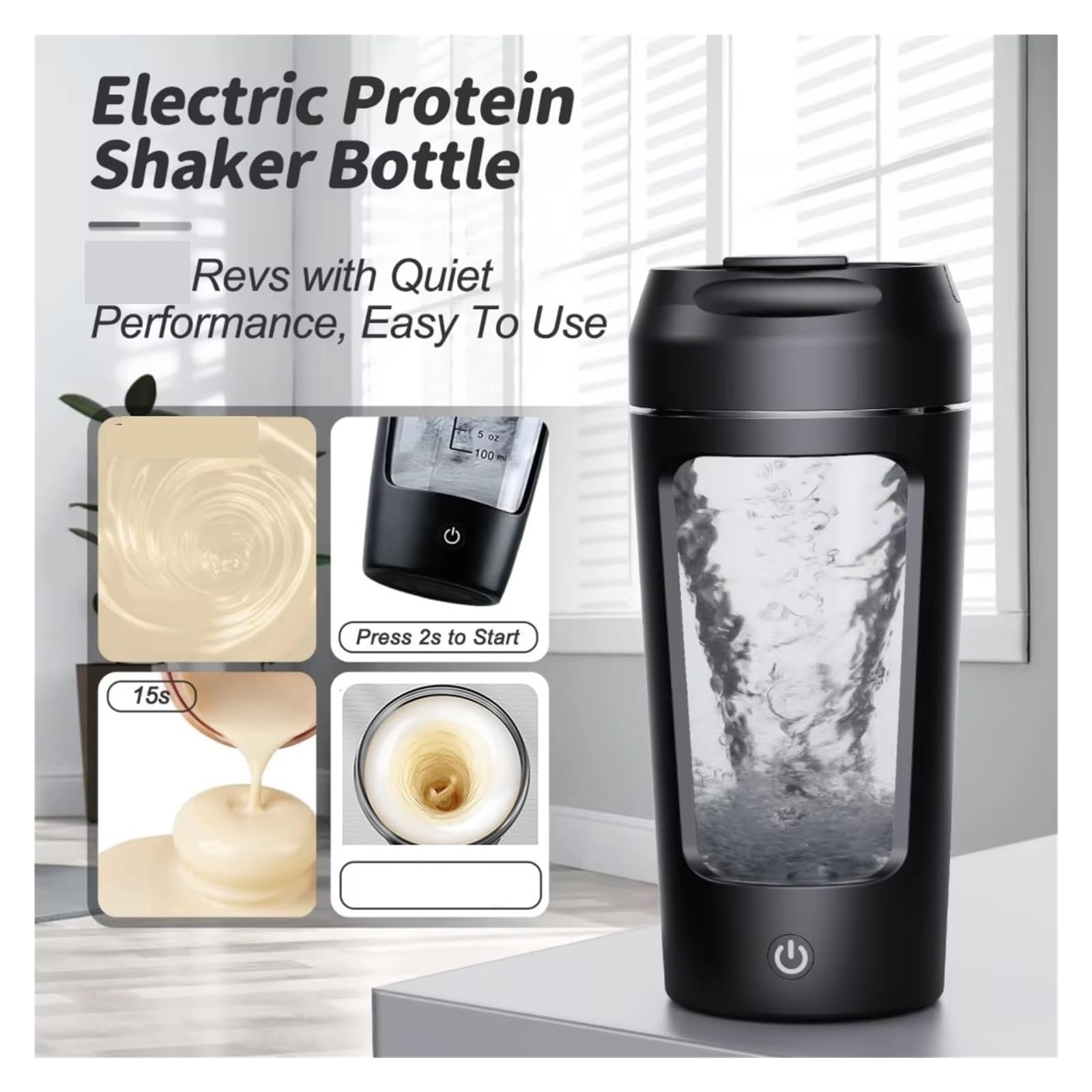 Mug auto-mélangeur, Bouteille Shaker À Protéines Électrique USB Portable 630 Ml pour maison/bureau