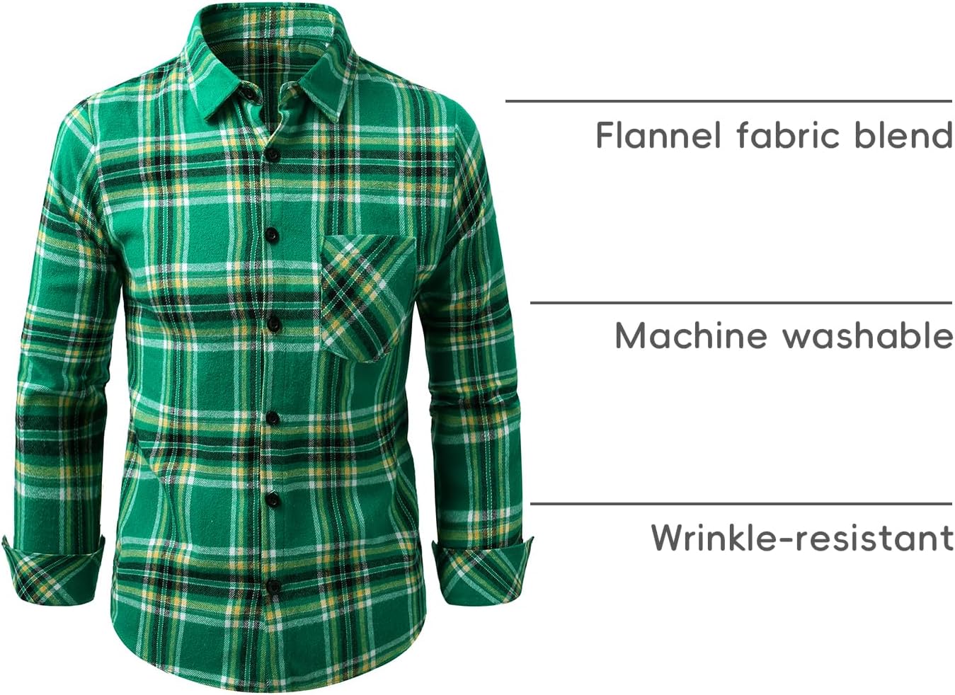 Boys Flannel Shirts Long Sleeve Plaid Button Down Shirt