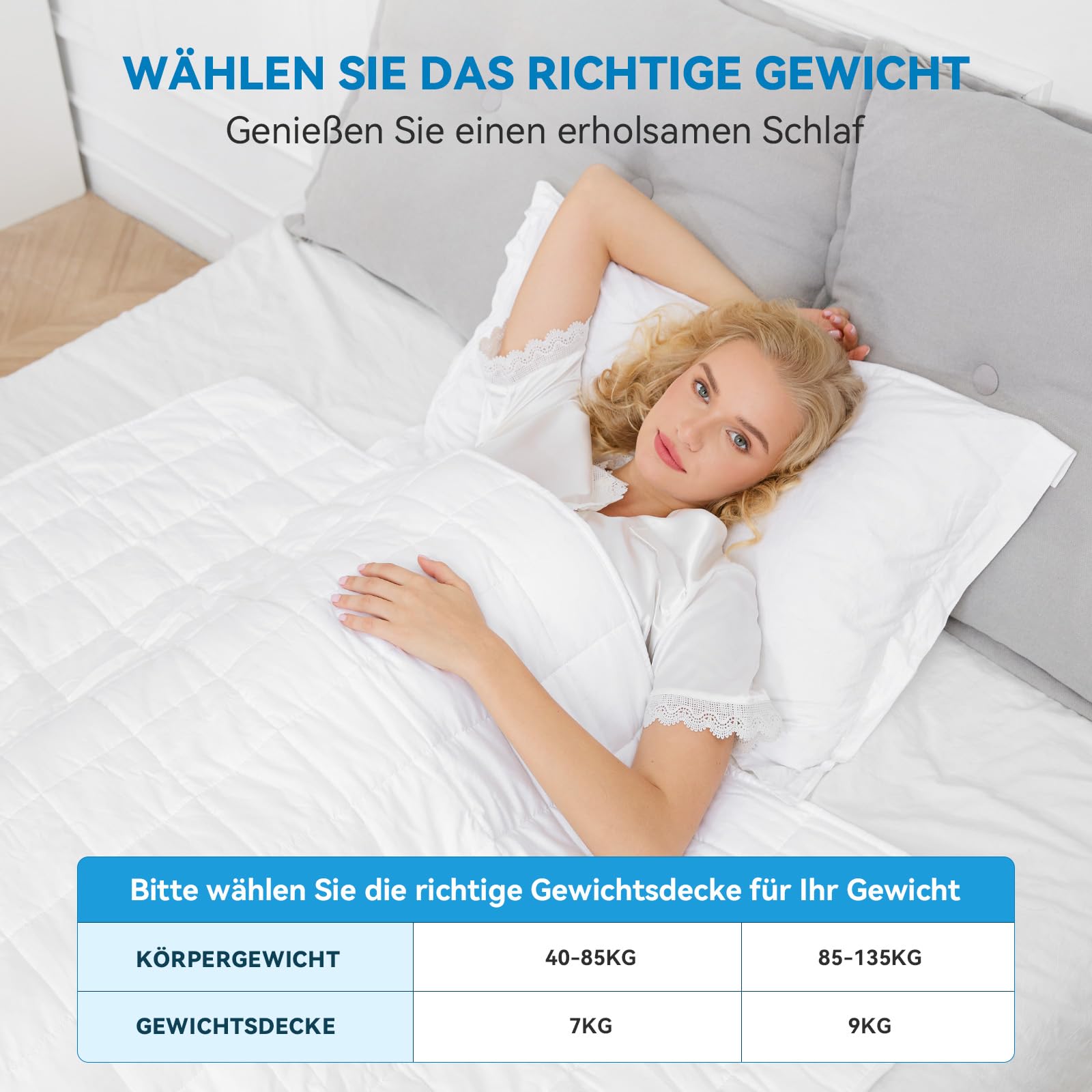 Gewichtsdecke 7kg 135x200cm 100% Baumwolle für Erwachsene tiefen Schlaf Anti Stress Therapiedecke