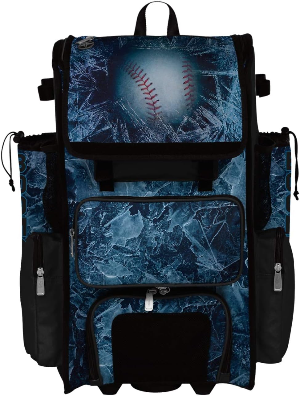 Boombah Superpack Hybrid Rolling Bat Bag - Frozen Black/White - Wheeled & Backpack Version