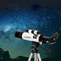 Telescópio com Abertura de 60 mm - Telescópio Refrator para Iniciantes - Tripé com Altura Ajustável