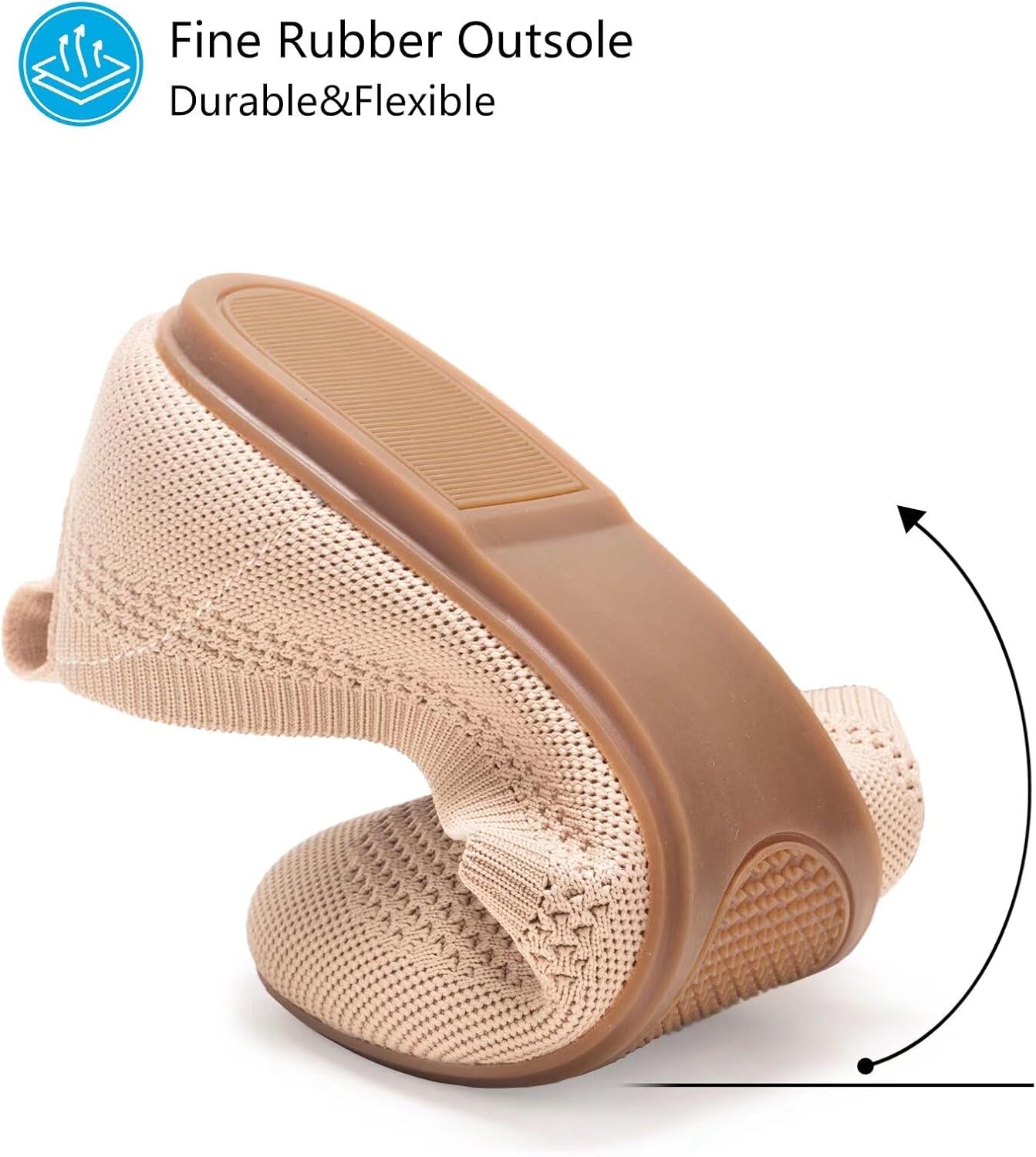 Frank Mully Women’s Ballet Flat Shoes Knit Dress Shoes Round Toe Slip On Ballerina Flats for Woman Low Wedge Comfort Soft - Image 5